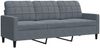 vidaXL 2-tlg. Sofagarnitur mit Kissen und Nackenrollen Dunkelgrau Samt 3278412 Bild 4
