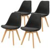 ML-DESIGN Stuhl Esszimmerstuhl mit Rückenlehne & Holzbeinen Skandinavischer Stil (4 St), Wohnzimmerstuhl Schwarz Leinenbezug Küchenstuhl Esstischstuhl Bild 4