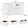 GarveeMore TV-Schrank Breites Sideboard Mehrzweckschrank Kommode mit 8 tiefen Schubladen Media-Board Stauraumschrank mit Steckdose, USB-Anschluss und RGB-LED Bild 2