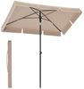 Songmics Sonnenschirm mit Aufbewahrungstasche, ohne Ständer, UPF 50+, Stahl / Polyester, Taupe, 230 x 150 cm Bild 2