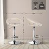 CLP 2er Set Barhocker Olinda Stoff drehbar und höhenverstellbar,creme chrom Bild 2