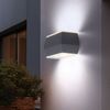 2er Set LED Wandlampen, Alu, silber, Glas, Up & Down, L 18 cm Bild 2
