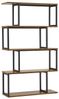 Mondeer Bücherregal Standregal, mit Metallrahmen, 76x24x127.5cm, Braun Bild 4
