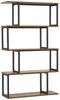 Mondeer Bücherregal Standregal, mit Metallrahmen, 76x24x127.5cm, Braun Bild 5