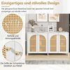 Celya Sideboard Modernes Sideboard im minimalistischen Stil 4-Rattantür (für Esszimmer, Wohnzimmer, Küche), Metallgriff einfaches Buffetschrank Bild 3