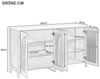 Celya Sideboard Modernes Sideboard im minimalistischen Stil 4-Rattantür (für Esszimmer, Wohnzimmer, Küche), Metallgriff einfaches Buffetschrank Bild 2