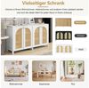Celya Sideboard Modernes Sideboard im minimalistischen Stil 4-Rattantür (für Esszimmer, Wohnzimmer, Küche), Metallgriff einfaches Buffetschrank Bild 4