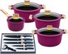 KING Topf-Set GOURMET, Aluminiumguss (Set, 14-tlg, je 1 Kochtopf 18/20/24 cm, 1 Stieltopf 16 cm, Messer-Set), Antihaft-Beschichtung, Induktion Bild 2