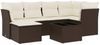 vidaXL 7-tlg. Garten-Sofagarnitur mit Kissen Braun Poly Rattan 3249802 Bild 2