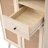 Sideboard mit Rattanfront, 2 Türen & 1 Schublade, 60x40x101 cm, Eichefarben Bild 5