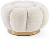Pouf Florel aus Boucle-Stoff, Natur, 65 x 65 x 35 cm Bild 4
