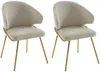 Vente-unique - LUXIVA Stuhl Stoff Beige - B 62 cm x H 85 cm x L 60 cm Bild 3