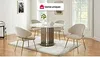 Vente-unique - LUXIVA Stuhl Stoff Beige - B 62 cm x H 85 cm x L 60 cm Bild 2