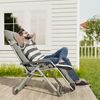 Sonnenliege Klappbar Mit Getränkehalter Gartenstuhl Auflage Grau XX-Large Bild 2