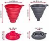 WESTMARK Trichter Set, 2tlg, Ø 10 und 11 cm, Faltbar, Silikon, Grau/Rot Bild 2