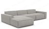 Samtstoff Ecksofa Formenta L Form - Strukturstoff - hellgrau - Links Bild 1