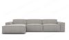 Samtstoff Ecksofa Formenta L Form - Strukturstoff - hellgrau - Links Bild 3