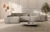 Samtstoff Ecksofa Formenta L Form - Strukturstoff - hellgrau - Links Bild 2
