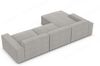 Samtstoff Ecksofa Formenta L Form - Strukturstoff - hellgrau - Links Bild 4