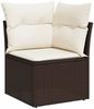 vidaXL 5-tlg. Garten-Sofagarnitur mit Kissen Braun Poly Rattan 3269143 Bild 5