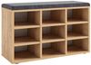 KOMTO Schuhbank mit Sitzfläche - Schuhregal Honig Eiche 80 x 50 x 30 cm Schuhschrank mit Sitzbank Flur Bank mit Stauraum Garderobenbank Sofia Bild 2