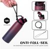 LuxusKollektion Trinkflasche Trinkflasche Edelstahl 1L Thermo Auslaufsicher Rot&lila 800 ml Bild 3