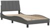 Einzelbettgestell Design für Erwachsene ohne Matratze Dunkelgrau 90x200 cm Stoff d4719e Bild 4