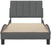 Einzelbettgestell Design für Erwachsene ohne Matratze Dunkelgrau 90x200 cm Stoff d4719e Bild 5