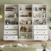 VOWNER Bücherregal 5-stöckiges Bücherregal mit Glastüren, 180 cm Vitrinenschrank, 3-tlg, multifunktionaler Küchenschrank Hochschrank & Buffetschrank Bild 2