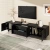 TV-Schrank mit Holzbeinen & Stauraum, 180x40x42 cm, Schwarz Bild 4