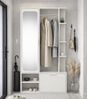 AX LIVING Garderobe Nemrut Weiß mit Spiegel – Flurmöbel mit Stauraum Bild 2