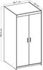 AX LIVING Kleiderschrank Eiche Lefkas Storicos 2T 89,7 cm, 2 türiger Bild 4