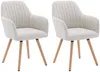 Vente-unique - ELEANA Stuhl Stoff Beige - B 58 cm x H 85 cm x L 56 cm Bild 2