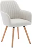 Vente-unique - ELEANA Stuhl Stoff Beige - B 58 cm x H 85 cm x L 56 cm Bild 4