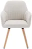 Vente-unique - ELEANA Stuhl Stoff Beige - B 58 cm x H 85 cm x L 56 cm Bild 3