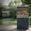 WaldChef Küche Outdoor | Gasgrill | 4 Brenner | 50 mbar | 12800 W | Gusseisen-Rost | Edelstahl Anthrazit Bild 2