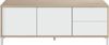 Dmora Alva TV-Ständer, Sideboard für Fernseher mit 2 Türen, Wohnzimmer-TV-Ständer, TV-Ständer, Sideboard für Wohnzimmer, 130x41h47 cm, Eiche und Weiß Bild 4
