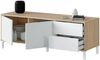 Dmora Alva TV-Ständer, Sideboard für Fernseher mit 2 Türen, Wohnzimmer-TV-Ständer, TV-Ständer, Sideboard für Wohnzimmer, 130x41h47 cm, Eiche und Weiß Bild 5