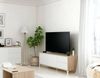 Dmora Alva TV-Ständer, Sideboard für Fernseher mit 2 Türen, Wohnzimmer-TV-Ständer, TV-Ständer, Sideboard für Wohnzimmer, 130x41h47 cm, Eiche und Weiß Bild 2