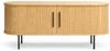 Liadomo Lowboard Uriel, TV-Möbel, TV-Board, TV-Unterschrank, 120 oder 180 cm Breite, Schiebetüren, Lamellen, schwarz, weiß, Natur, braun Bild 1
