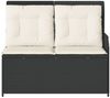 vidaXL Gartenbank Verstellbar mit Kissen Schwarz Poly Rattan 368937 Bild 4