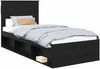 vidaXL Bettrahmen Schwarz 75 x 190 cm Massives Kiefernholz 3409816 Bild 2