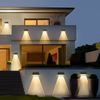 ZMH Solarlampen für Außen - 2ER Solar Wandleuchte Aussen Wand LED Außenwandleuchten 3000K Warmweiß Solarwandleuchten Wasserdichte 2 Modi Solarleuchte Beleuchtung für Zaun Terrasse Balkon Garten Bild 4