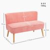 HOMCOM 2-Sitzer Cordartiges Polyester Schaumstoff, Zweisitzer Sofa 1 Teile, für Wohnzimmer, Schlafzimmer 117 x 56,5 x 77 cm Rosa Bild 3