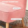 HOMCOM 2-Sitzer Cordartiges Polyester Schaumstoff, Zweisitzer Sofa 1 Teile, für Wohnzimmer, Schlafzimmer 117 x 56,5 x 77 cm Rosa Bild 4