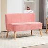 HOMCOM 2-Sitzer Cordartiges Polyester Schaumstoff, Zweisitzer Sofa 1 Teile, für Wohnzimmer, Schlafzimmer 117 x 56,5 x 77 cm Rosa Bild 2