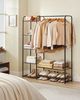 SONGMICS Kleiderständer, offener Kleiderschrank, Kleiderstange, Garderobenständer mit Ablagen, Garderobe aus Metall, freistehend Bild 2