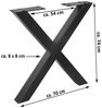Tischgestell 2er Set Roheisen lackiert 70x10x74 cm schwarz X-Gestell 77090801 Bild 3
