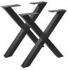 Tischgestell 2er Set Roheisen lackiert 70x10x74 cm schwarz X-Gestell 77090801 Bild 4