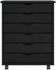 vidaXL Rollschrank mit Schubladen MOSS Schwarz Massivholz Kiefer 4015784 Bild 3